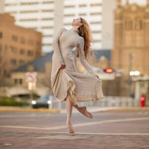 street dance photography elegant creme dress